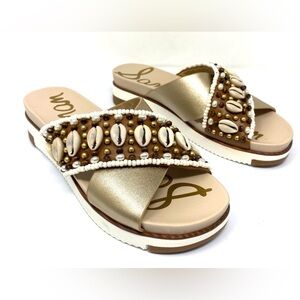 Sam Edelman Gold seashells Women's Sandals